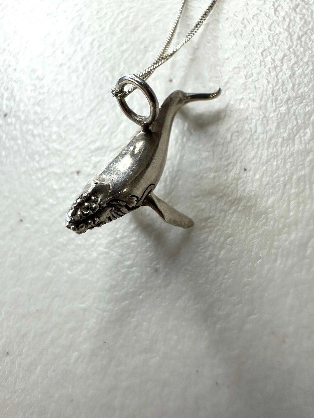 925 Sterling Silver Humpback Whale Pendant Necklace 18” 3D Ocean Sea Life